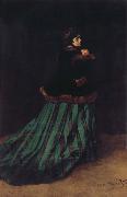 Claude Monet Camille or The Woman with a Green Dress painting
